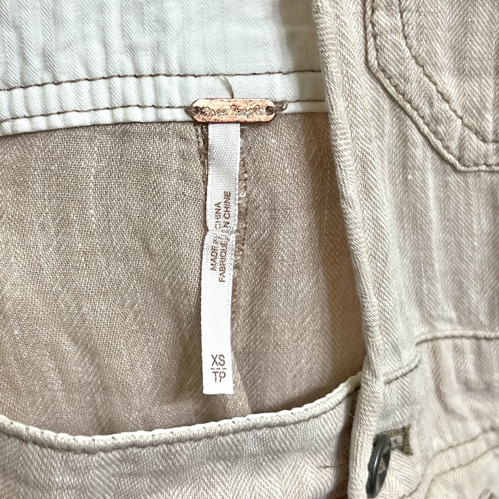 Free People Natural Sights Overalls Linen Cotton Blend Size XS - Picture 4 of 11